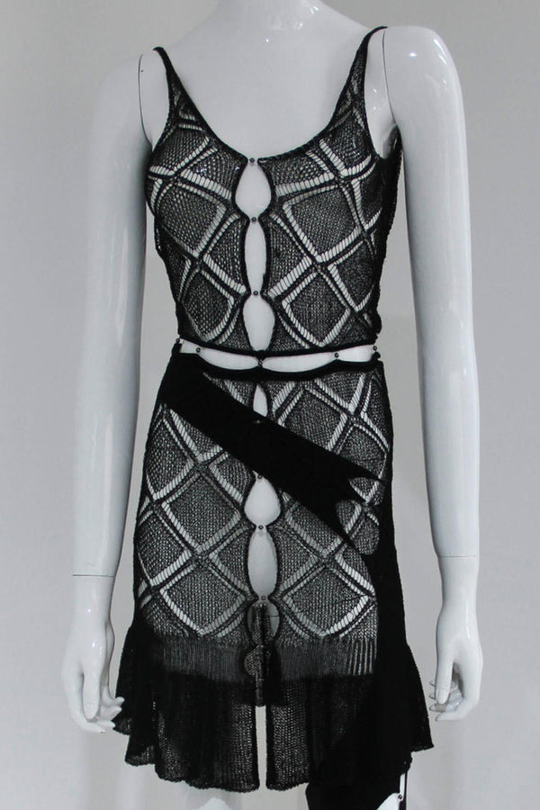 RUI hollow knitted camisole dress RSS23KN14 ONYX black